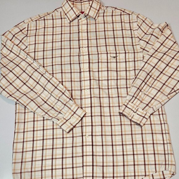 RM Williams Button Up Shirt Mens (S) Regular Fit Long Sleeve Pocket White Check - Picture 1 of 16